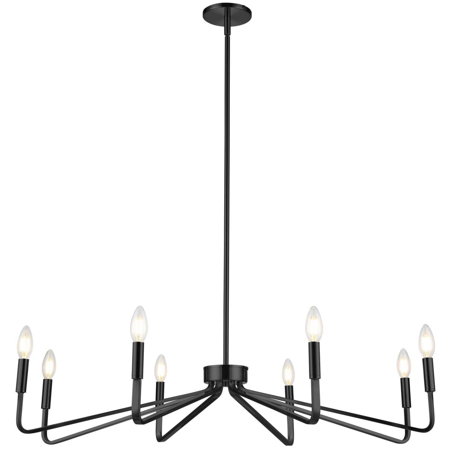 Dainolite Clayton 8 Light Chandelier Matte Black Lamp|Lustre Clayton de Dainolite avec fini noir mat et 8 ampoules