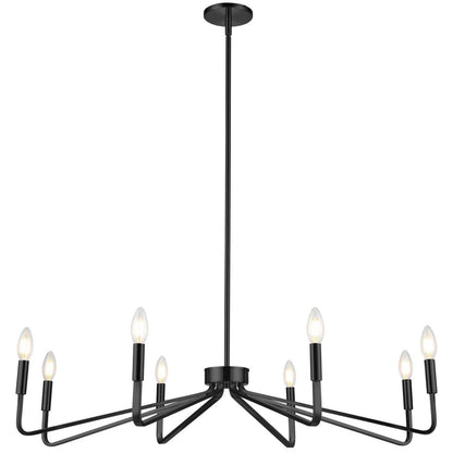Dainolite Clayton 8 Light Chandelier Matte Black Lamp|Lustre Clayton de Dainolite avec fini noir mat et 8 ampoules