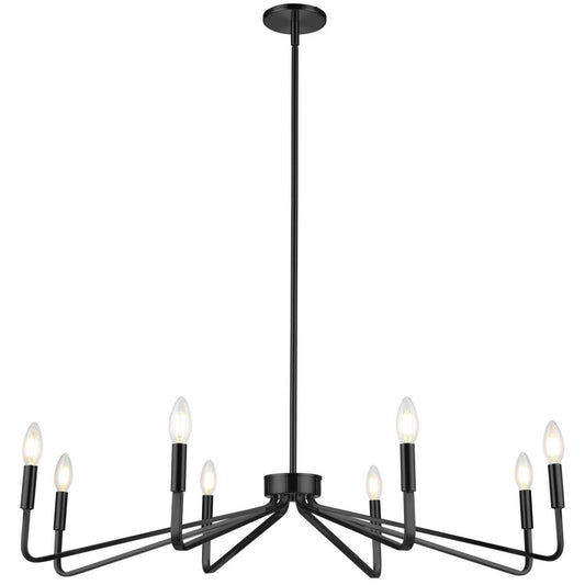 Dainolite Clayton 8 Light Chandelier Matte Black Lamp|Lustre Clayton de Dainolite avec fini noir mat et 8 ampoules