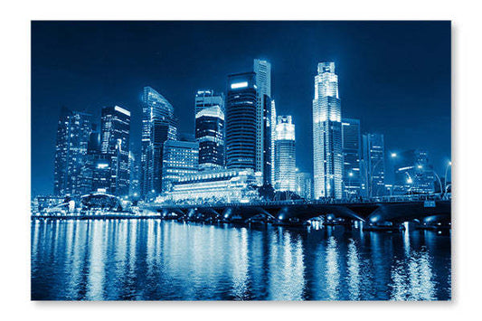 Cadre d’art mural et panneau de tissu Singapour 16x24| Singapour 16 po x 24 po : Cadre d'art mural et panneau de tissu|D44GEKX0