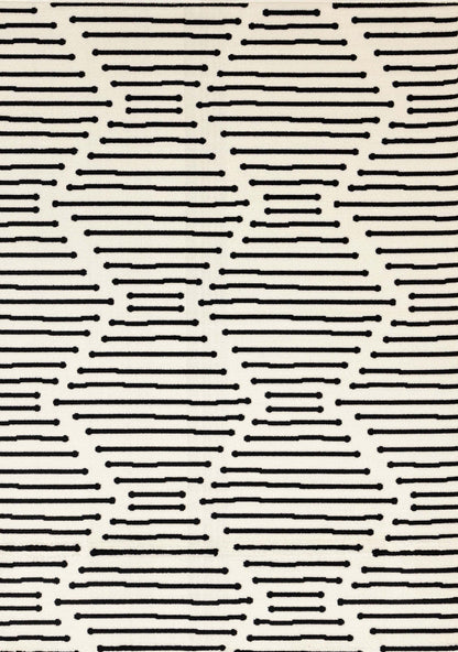 Forte Black White Stripes Area Rug - 2'7 x 4'11|Carpette Forte noire et blanche à motif de rayures - 2 pi 7 po x 4 pi 11 po