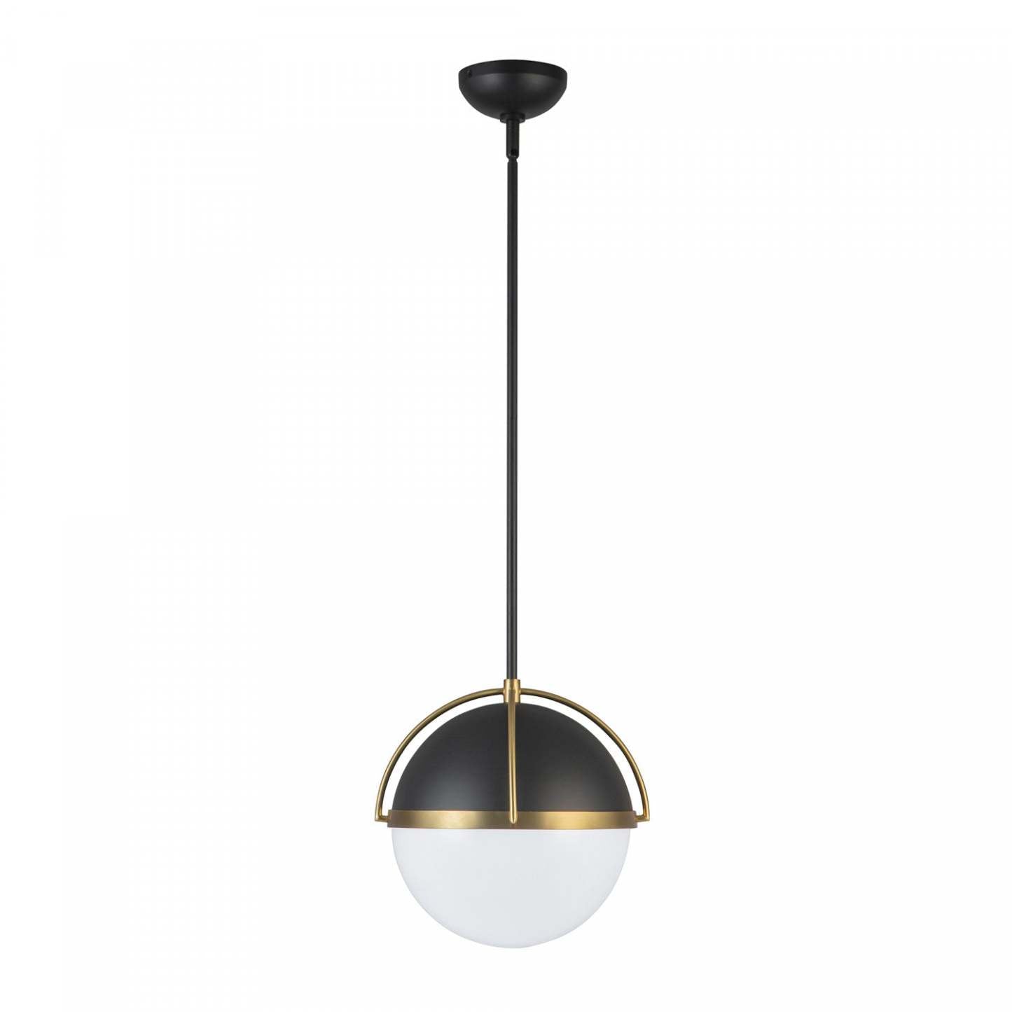 Suspension Dahlia à 1 lumière 15,4, noir, lampe en laiton brossé | Suspension A 1 lampe Dahlia De 15,4 po, Noire, Laiton Brosse