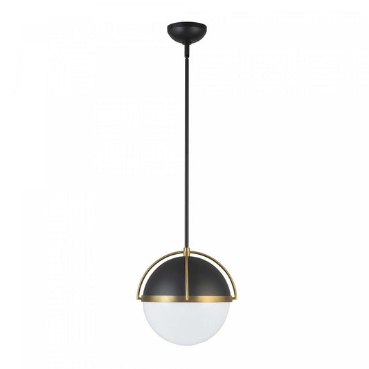 Suspension Dahlia à 1 lumière 15,4, noir, lampe en laiton brossé | Suspension A 1 lampe Dahlia De 15,4 po, Noire, Laiton Brosse