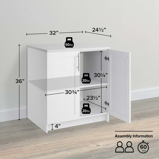 Prepac Elite 32 Base Storage Cabinet - Blanc|Armoire de rangement de base Elite de Prepac de 32 po - blanche