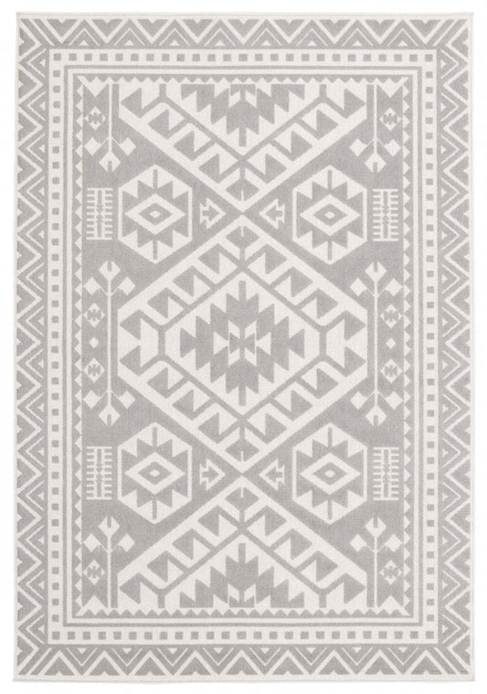 Tapis Gaia gris clair 140 x 200 cm | D86FW5XO