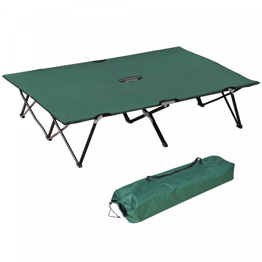 Outsunny 76 Lit de camping pliable pour deux personnes avec sac de transport, vert