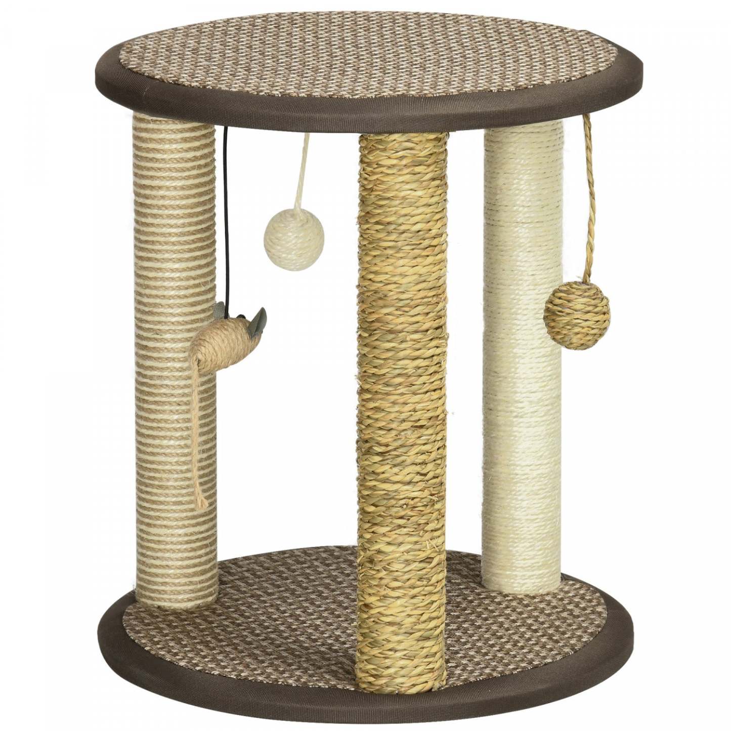 Pawhut 17 Arbre À Chat, Centre D'activités Avec Jouets Suspendus, Jouet D'escalade De Chat, Tour De