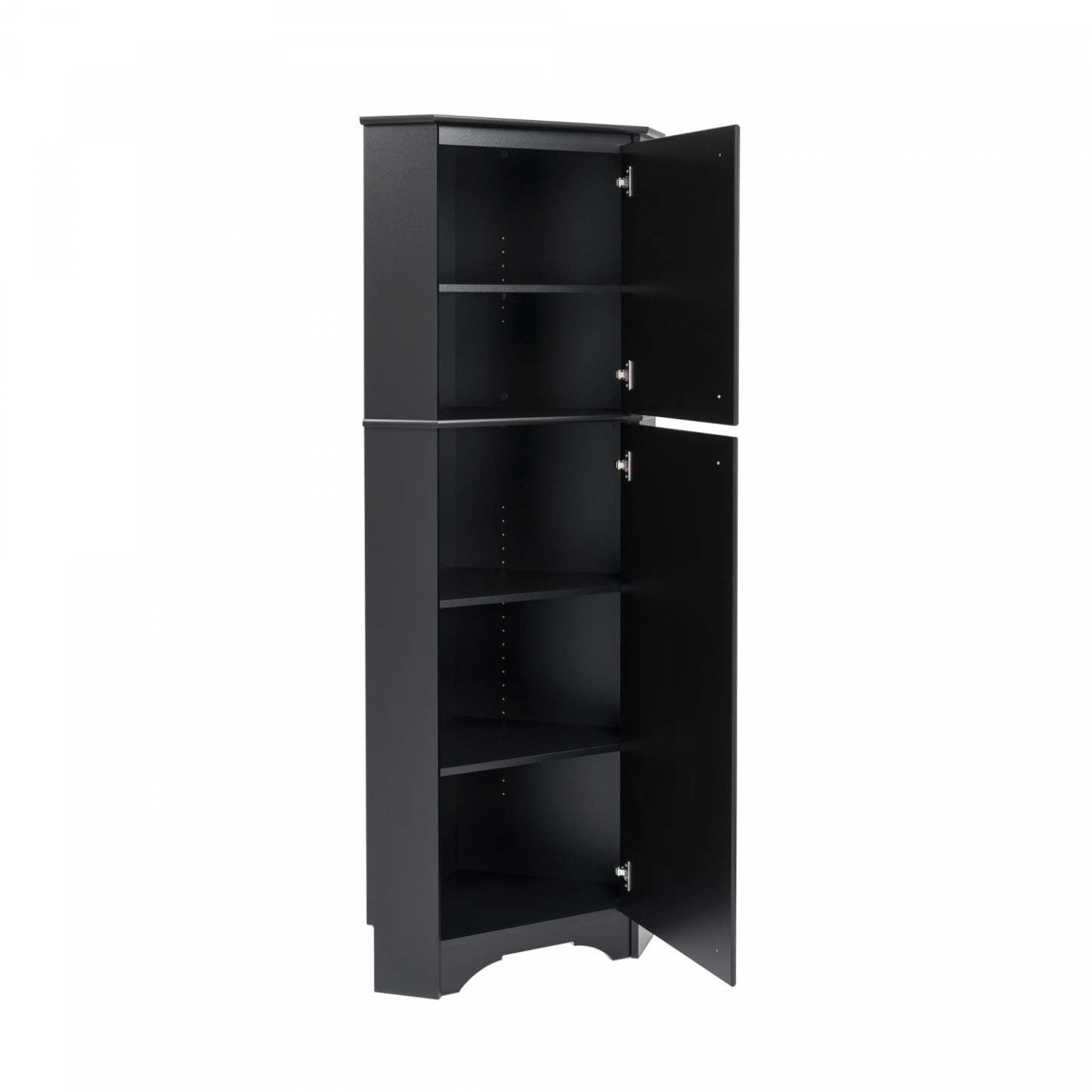Elite Tall 2-Door Corner Storage Cabinet - Noir|Armoire de rangement haute en coin Elite à 2 portes - noire
