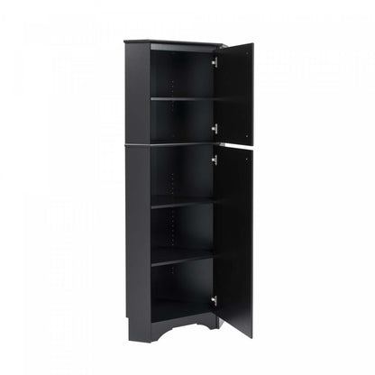 Elite Tall 2-Door Corner Storage Cabinet - Noir|Armoire de rangement haute en coin Elite à 2 portes - noire