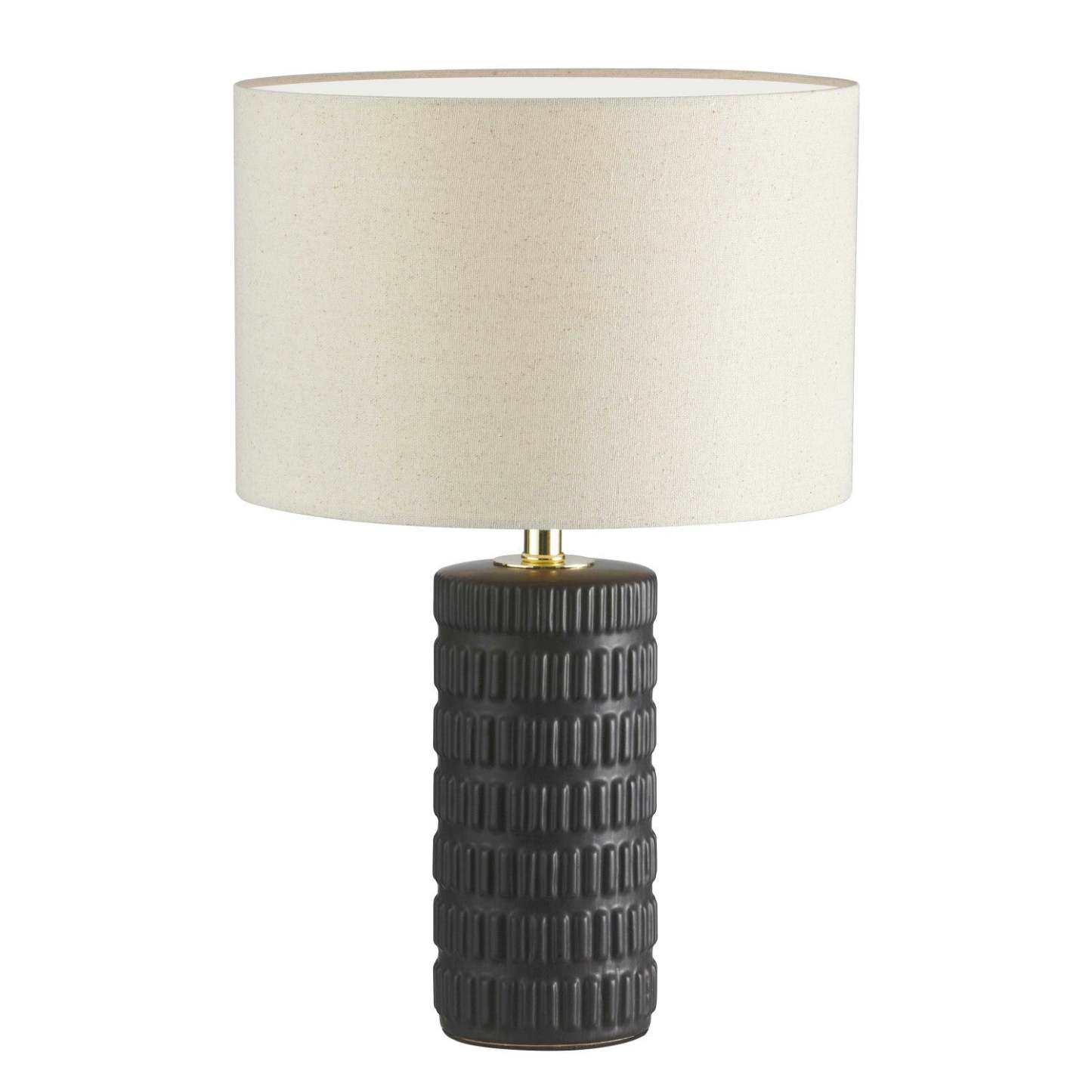Dainolite Felicity 1 Light Table Lamp Matte Black Finish Beige Shade|Lampe de table Felicity de Dainolite avec abat-jour beige, fini noir mat et 1 ampoule