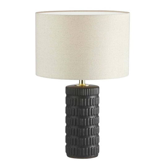 Dainolite Felicity 1 Light Table Lamp Matte Black Finish Beige Shade|Lampe de table Felicity de Dainolite avec abat-jour beige, fini noir mat et 1 ampoule
