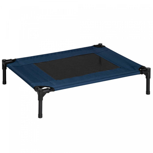 Pawhut Lit Élevé pour Animaux de Compagnie Chien Chat Lit Douillet Camping Confortable, Bleu et Noir|Pawhut D1-0237 Lit Surelevé Pour Chien Et Chat Lit Confortable Pour Camping Confortable Bleu Et Noir