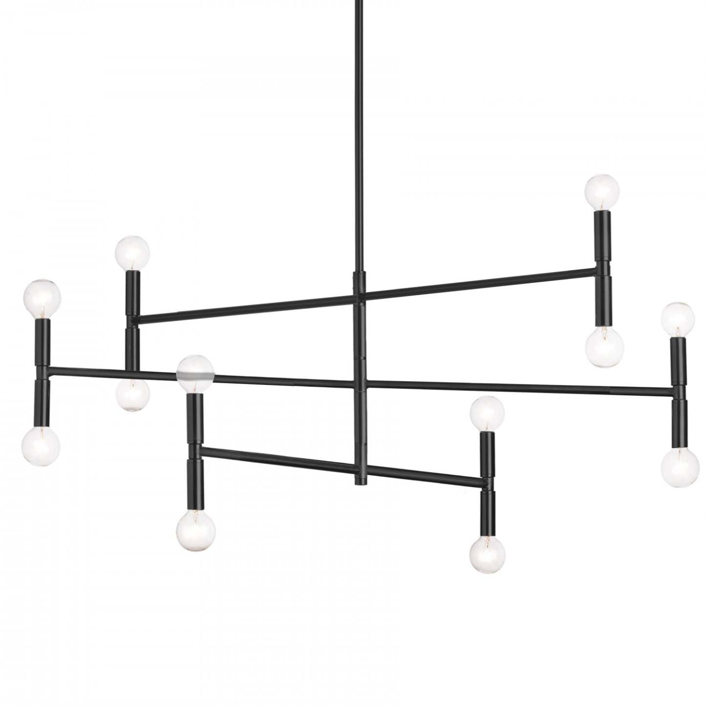 Dainolite Ava 12 Light Chandelier Large Matte Black Lamp|Grand lustre Ava de Dainolite avec fini noir mat et 12 ampoules