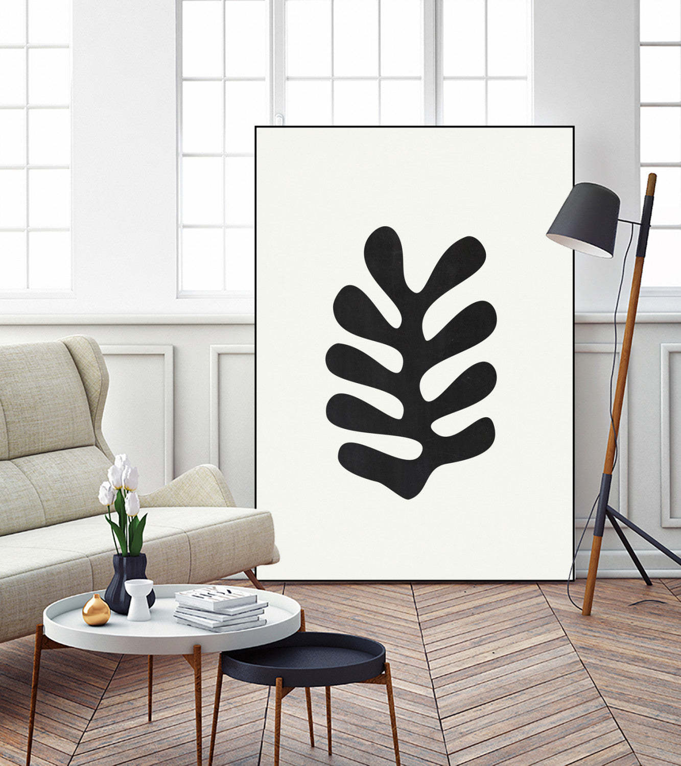 Papiers Découpés Iii Canvas Framed Black 24x36 Wall Art|Œuvre d'art murale sur toile encadrée noire « Papiers Découpés Iii » 24 x 36