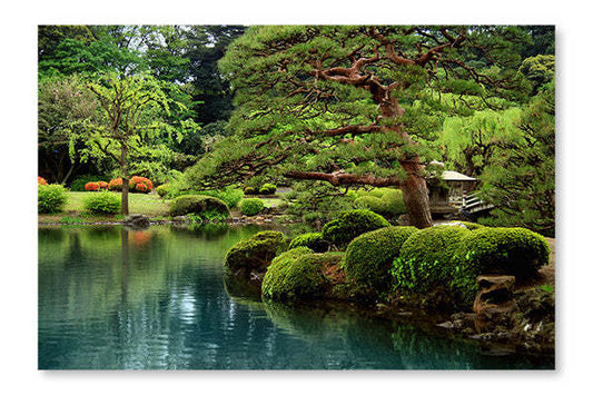 Cadre mural et panneau en tissu « Calm Zen Lake » 16 x 24 po | Calm Zen Lake 16 po x 24 po : Cadre d'art mural et panneau de tissu | D44GT6BK