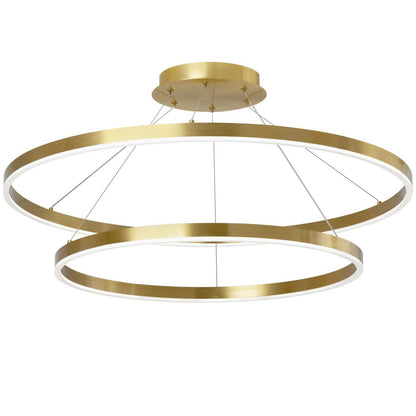 Lustre Circulo de Dainolite 97w finition laiton vieilli diffuseur en acrylique blanc|Lustre Circulo de Dainolite en acrylique blanc qui diffuse la lumière, avec finition laiton vieilli et ampoule de 97 W