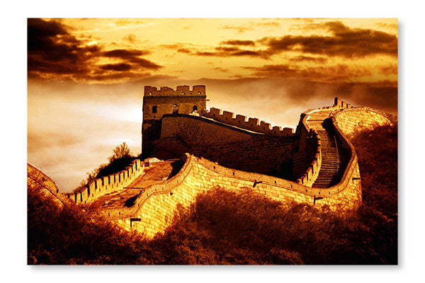 Cadre mural et panneau de tissu « Great Wall Of Badaling 28x42 » | Great Wall Of Badaling 28 po x 42 po : Cadre d'art mural et panneau de tissu | D44GZCID