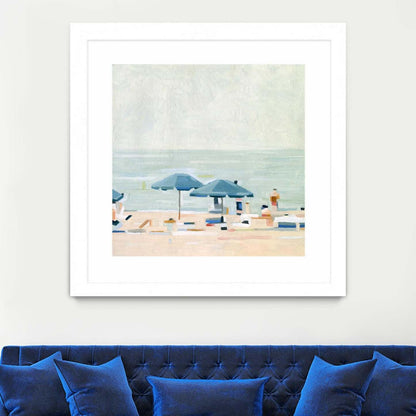 Si c'est les plages, j'ai maté et encadré l'œuvre d'art murale blanche 30x30 | Œuvre d'art murale imprimée blanche et mate « Si c'est les plages, j'ai » 30 x 30