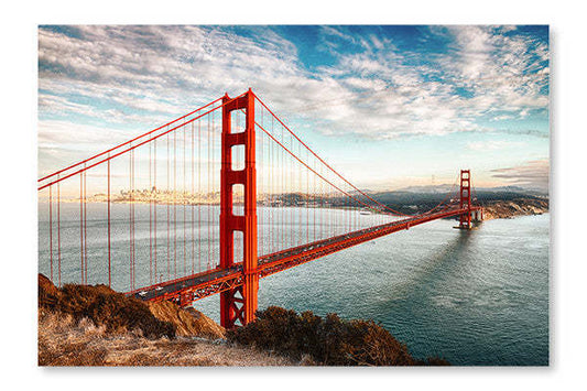 Pont du Golden Gate, San Francisco 16 x 24 po : Cadre d'art mural et panneau de tissu | Golden Gate Bridge, San Francisco 16 po x 24 po : Cadre d'art mural et panneau de tissu | D44GD3W8