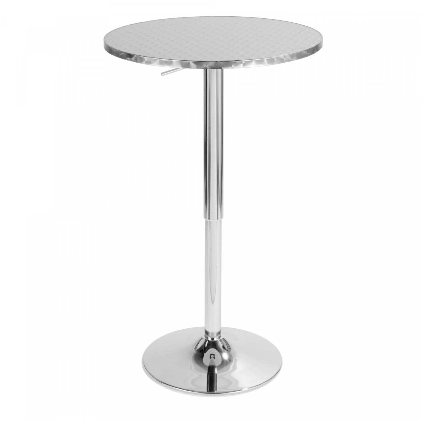 LumiSource Bistro Contemporary Adjustable Round Bar Dining Table - Silver|Table Bistro ronde réglable et contemporaine pour bar ou salle à manger - argentée