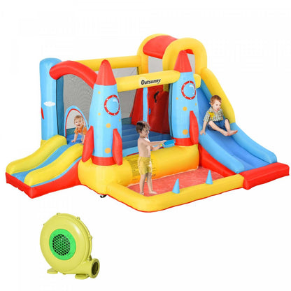 Outsunny Château Gonflable Pour Enfants Toboggan Aquatique Gonflable, 4 En 1 Maison Gonflable Avec 450w Ai|Outsunny Bouncy Castles Piscine D'eau De Trampoline Gonflable Maison De Saut Pour Enfants 3 En 1 Ave
