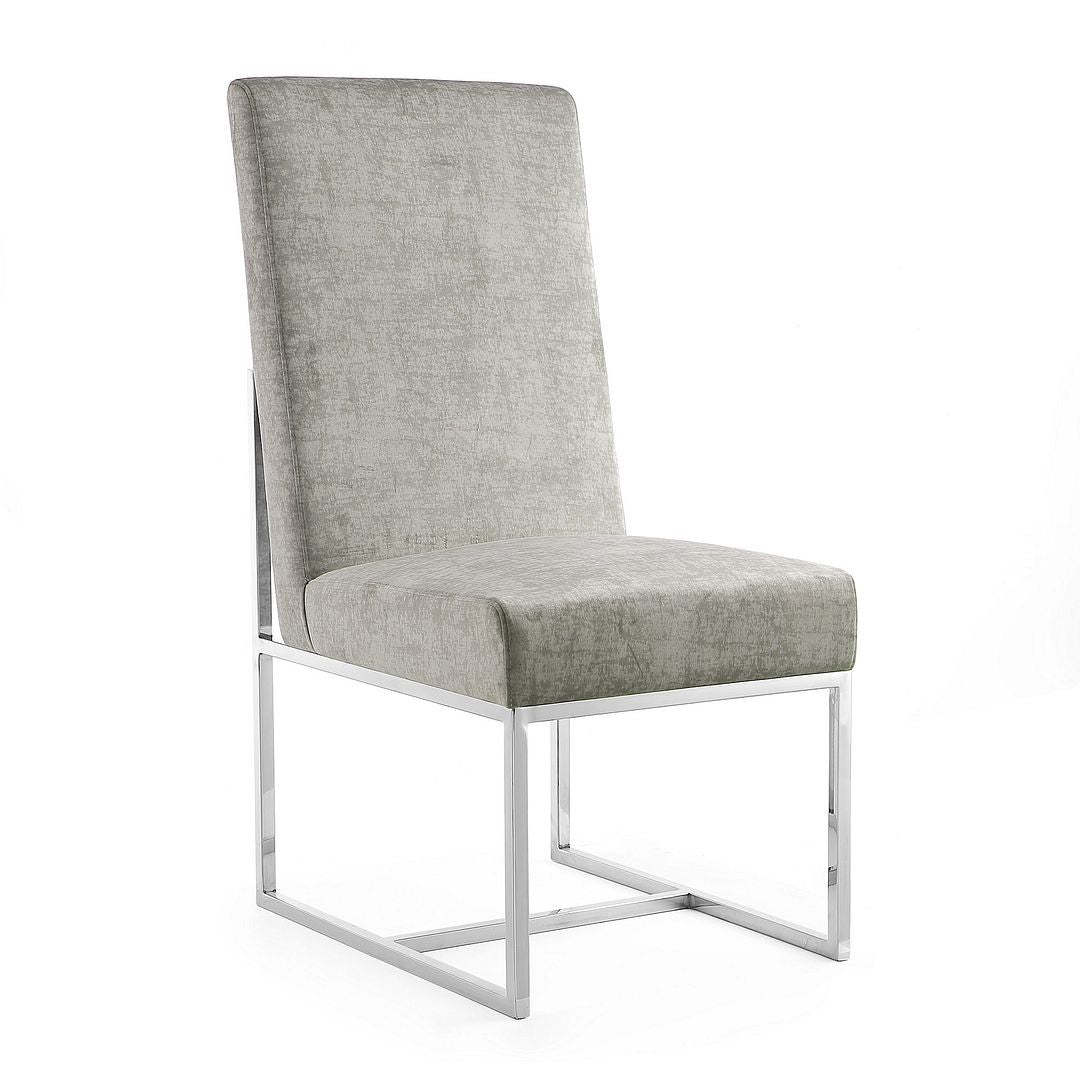 Manhattan Comfort Element Velvet Dining Chair - Acier|Chaise de salle à manger Element de Manhattan Comfort en velours - acier