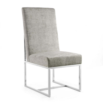 Manhattan Comfort Element Velvet Dining Chair - Acier|Chaise de salle à manger Element de Manhattan Comfort en velours - acier