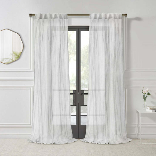 Panneau de rideau transparent Paloma abricot à double têtes d'Habitat - 52 x 95