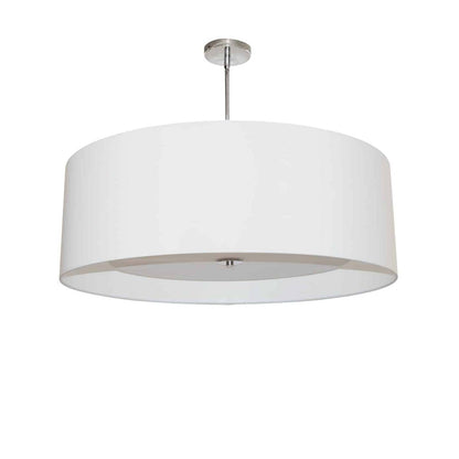 Dainolite Helena 4 Light Pendant 22 Dia Polished Chrome Finish White Shade White Diffuser Lamp|Luminaire suspendu Helena de Dainolite de 22 po de diamètre avec abat-jour blanc qui diffuse la lumière, fini chromé poli et 4 ampoules