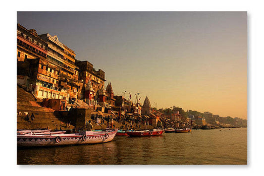 Varanasi en Inde 16x24 Cadre d’art mural et panneau de tissu| Varanasi En Inde 16 po x 24 po : Cadre d'art mural et panneau de tissu|D44GC2P1