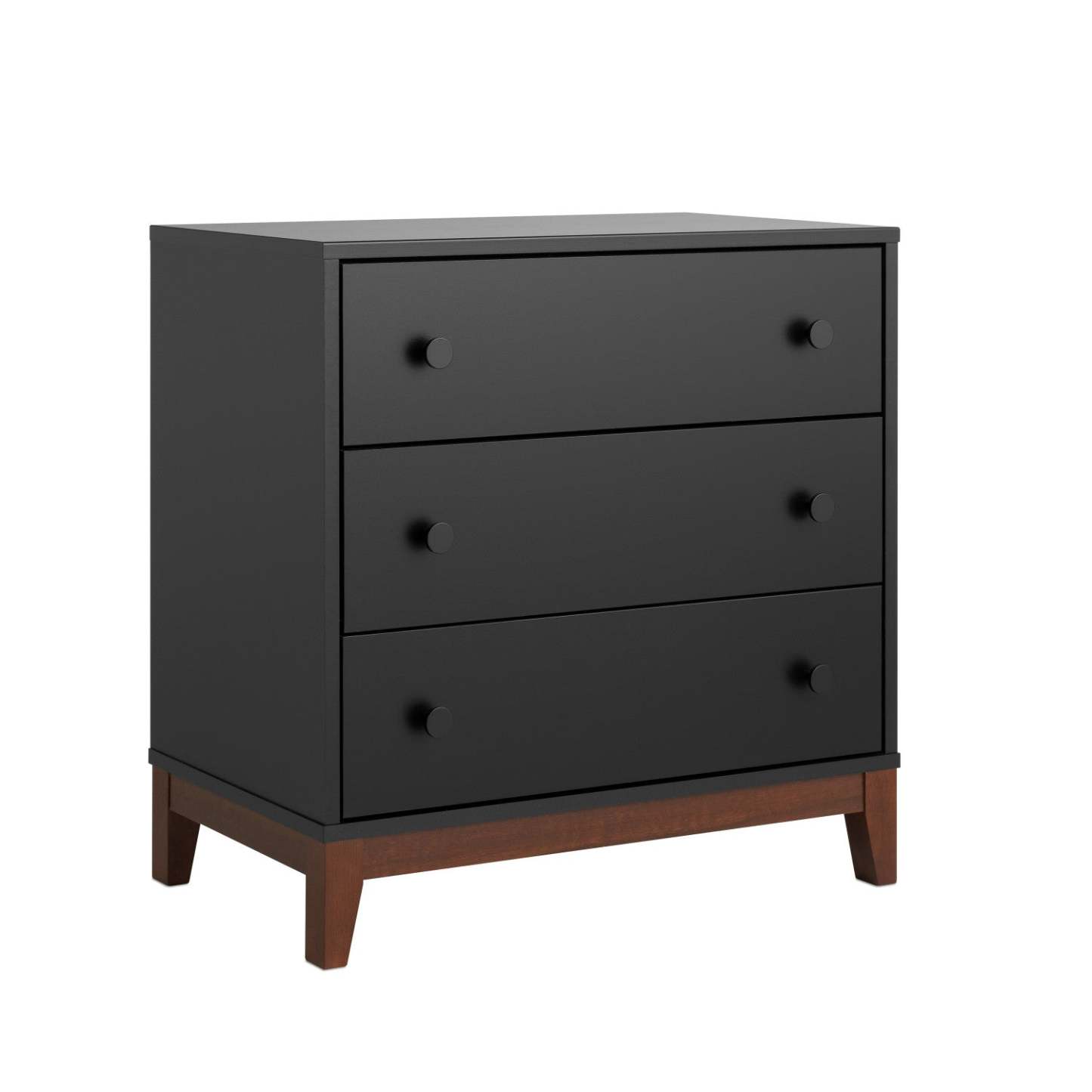 Prepac Nordik 3-Drawer Nightstand - Black and Cherry|Table de nuit Nordik de Prepac à 3 tiroirs - noire et cerisier