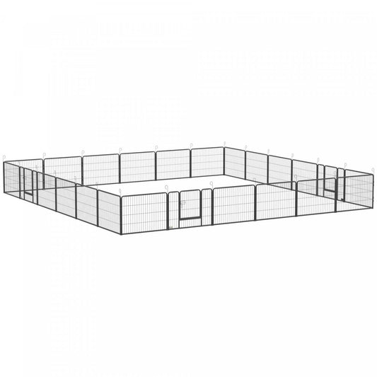 Pawhut Parc Pour Chien Très Résistant, 24 Panneaux De 24 De Hauteur, Parc D' Pour exercice Chiot En