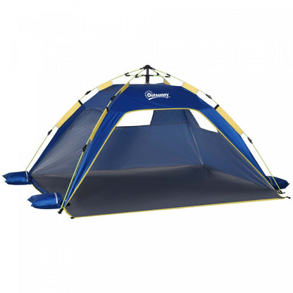 Outsunny 1-2 Personne Pop Up Tente, Abri De Soleil Exterieur, Bleu Fonce