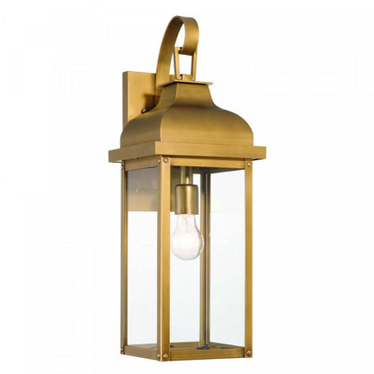 Madrid 1 Light Outdoor Wall Sconce 17.5, Weathered Brass Lamp | Applique Murale D’exterieur A 1 lampe Madrid De 17,5 po, Laiton Vieilli