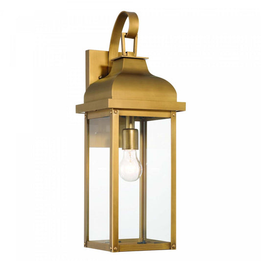 Madrid 1 Light Outdoor Wall Sconce 17.5, Weathered Brass Lamp | Applique Murale D’exterieur A 1 lampe Madrid De 17,5 po, Laiton Vieilli