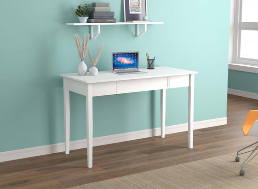 Bureau d'ordinateur 47" avec 1 tiroir - Blanc | Bureau d'ordinateur de 47 po avec 1 tiroir - blanc