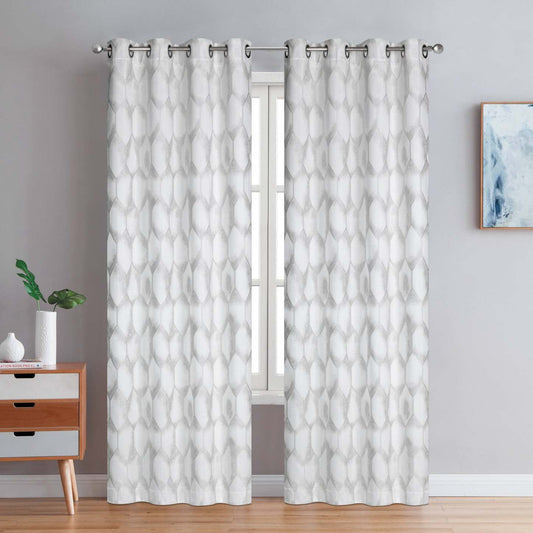 Coventry Blackout Thermal Grommet Pair of Silver Curtain Panels - 54x84|Paire de panneaux de rideaux thermique coupe-lumière argentés à oeillets Coventry - 54x84|D258D21D