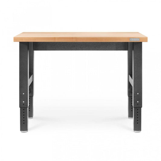 Établi en bois franc à hauteur réglable Gladiator de 4' - Granite martelé|Établi de 4 pi à hauteur réglable en bois franc de Gladiator - granite martelé