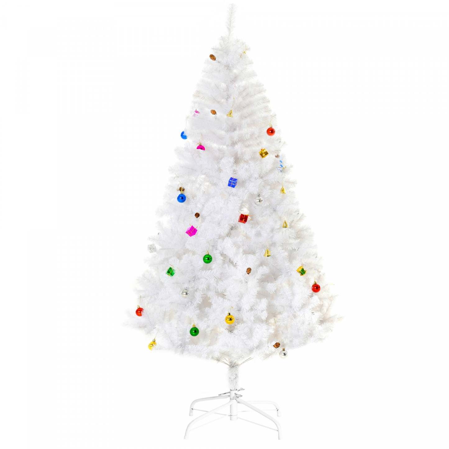 Homcom Arbre De Noel Artificiel De 6 Pieds Avec Ornement Et 930 Pointes De Branches|Homcom 6ft Artificial Christmas Tree With Ornament And 930 Branch Tips