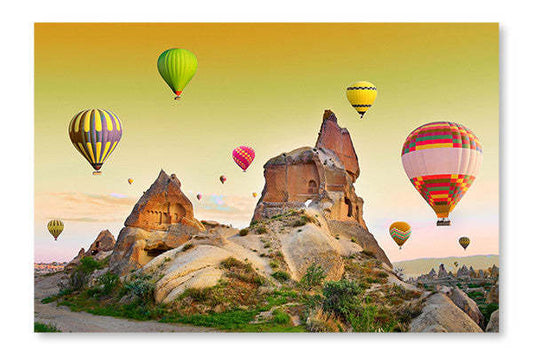 Montgolfières en Cappadoce 28x42 : Cadre mural et panneau en tissu | Montgolfières en Cappadoce 28 x 42 : Cadre d'art mural et panneau en tissu | D44G0YQO