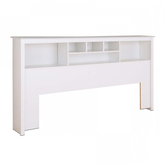 King Bookcase Headboard - White|Tête de lit bibliothèque pour très grand lit - blanche