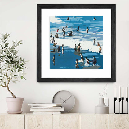 Surf's Up Matted and Framed Black 36x36 Wall Art|Œuvre d'art murale encadrée noire et mate « Surf's Up » 36 x 36