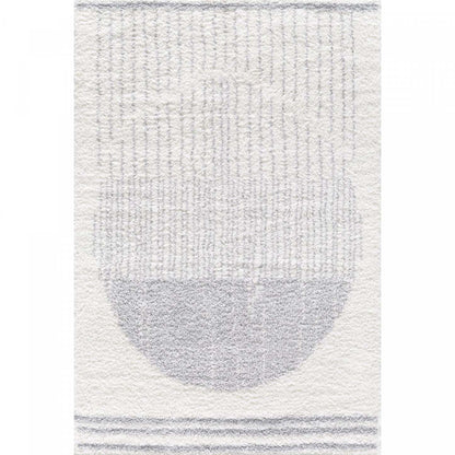 Carpette à poil long Paris crème à motif de cercles - 6 pi 7 po x 9 pi 6 po