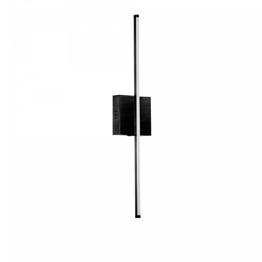 Dainolite Array LED Wall Sconce Vertical 19w Matte Black White Acrylique Diffuseur Lampe|Applique murale verticale Array de Dainolite en acrylique blanc qui diffuse la lumière, avec fini noir mat et ampoule à DEL de 19 W