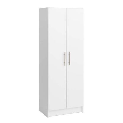 Armoire de rangement profonde Elite avec tablettes fixes et réglables - Blanc|Armoire profonde de rangement Elite avec tablettes fixes et réglables - blanche
