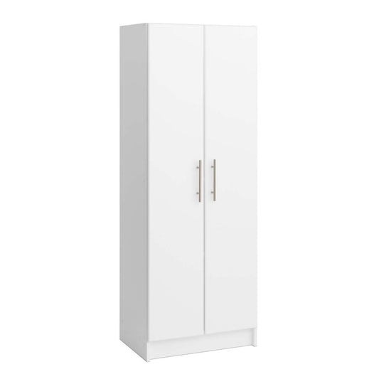 Armoire de rangement profonde Elite avec tablettes fixes et réglables - Blanc|Armoire profonde de rangement Elite avec tablettes fixes et réglables - blanche
