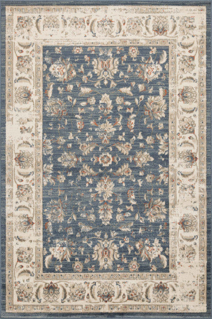 Tapis Cam Flora Navy 5x8|Carpette Cam Flora bleu marine 5 x 8|D80GQOUE