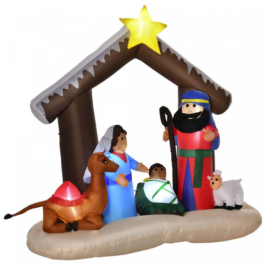 Homcom 6ft Bible Arch Décoration de Noël Gonflable | Homcom Arche De Noël Gonflable Multicolore
