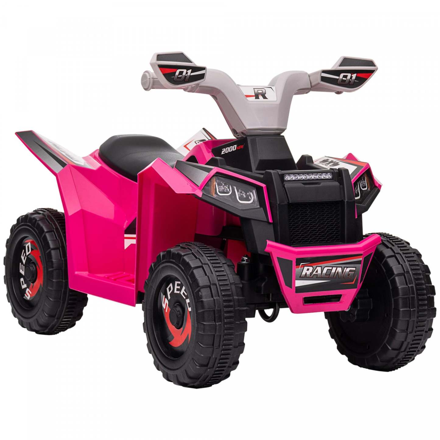 Aosom 6v Kids Atv Quad, Véhicule Électrique Alimenté Par Batterie Pour Enfants Avec Roues Résistantes