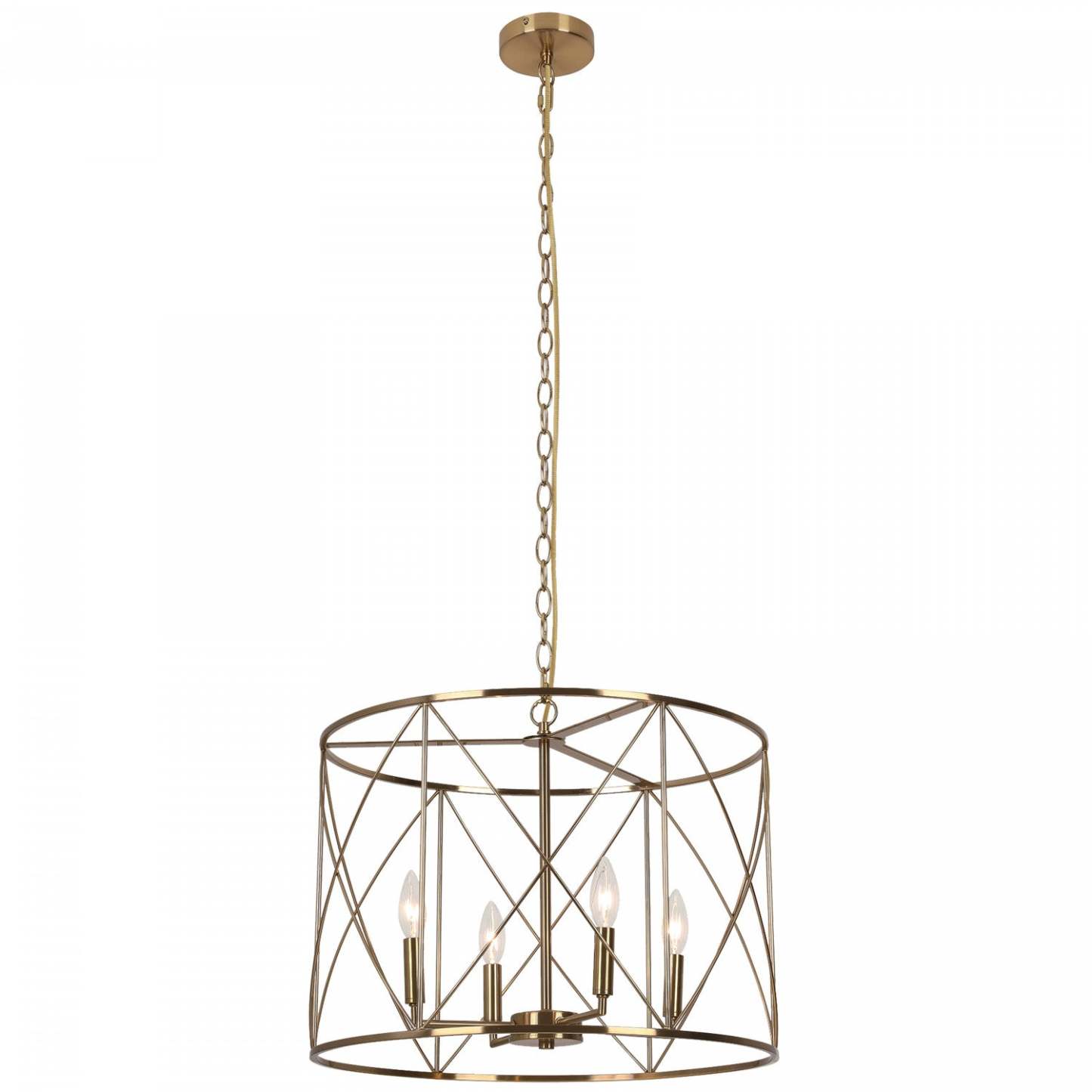 Dainolite Calah 4 Light Chandelier Incandescent Aged Brass Lamp|Lustre Calah de Dainolite avec fini laiton antique et 4 ampoules incandescentes